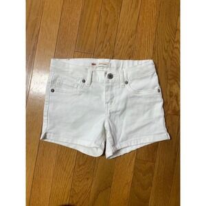 Levis Girls Shorty Short White Denim Adjustable Waist Shorts size 8